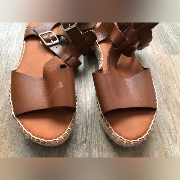 Anthropologie Leather Brown Sandals | Clio Gladiator Espadrilles | 38 EU 7.5 US - Picture 16 of 16